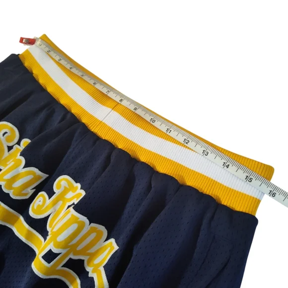 Custom Navy Gold-White Authentic Throwback Basketball Shorts - Picture 8 of 8